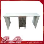 Cnd Shellac Grey Leather Double Antique Nail Dryer Table Salon Manicure With Fan