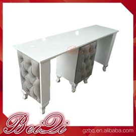 Cnd Shellac Grey Leather Double Antique Nail Dryer Table Salon Manicure With Fan