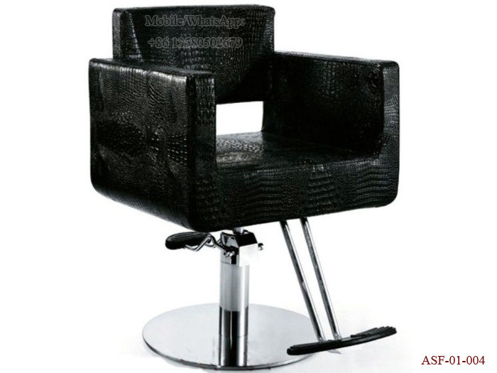 ASF-01-004 Round Shape Stainless Steel Base Black Color Hydraulic Pump Styling Chair