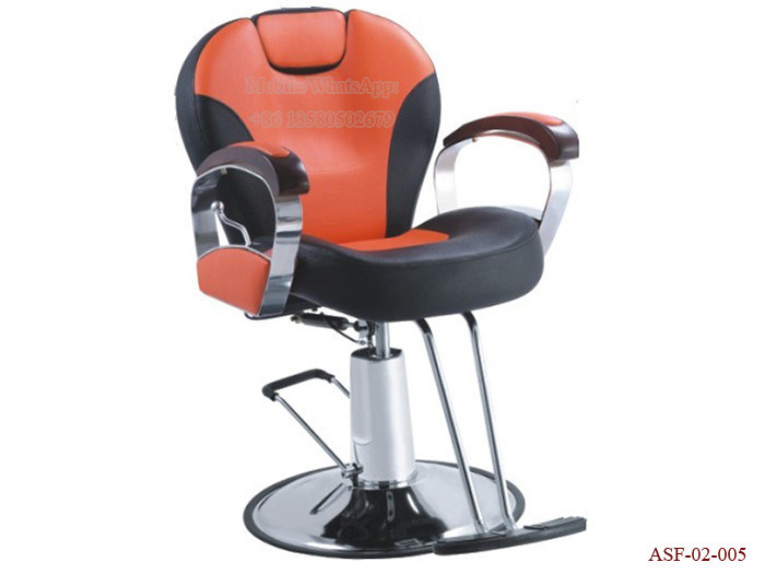 ASF-02-005 Metal Armrest Durable Leather Seat Barber Chair , Hair Salon Chair Manufacturer