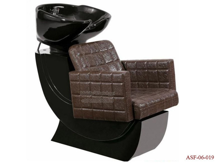 ASF-06-019 Brown Color Shampoo Chair ,Cheap Bed Wash Chair Chain Manufacturer