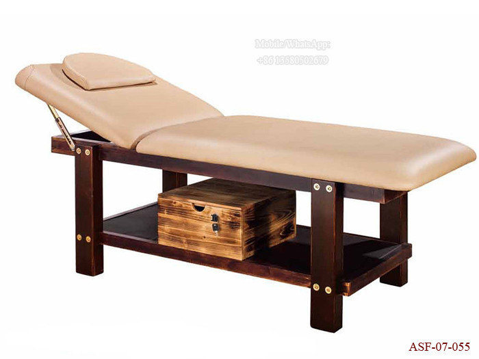 ASF-07-055 Solid Wood Frame Leather Bed for Massage Salon Furniture Wholesales